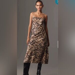 Anthropologie Square-Neck Slip Dress Side Split NWT